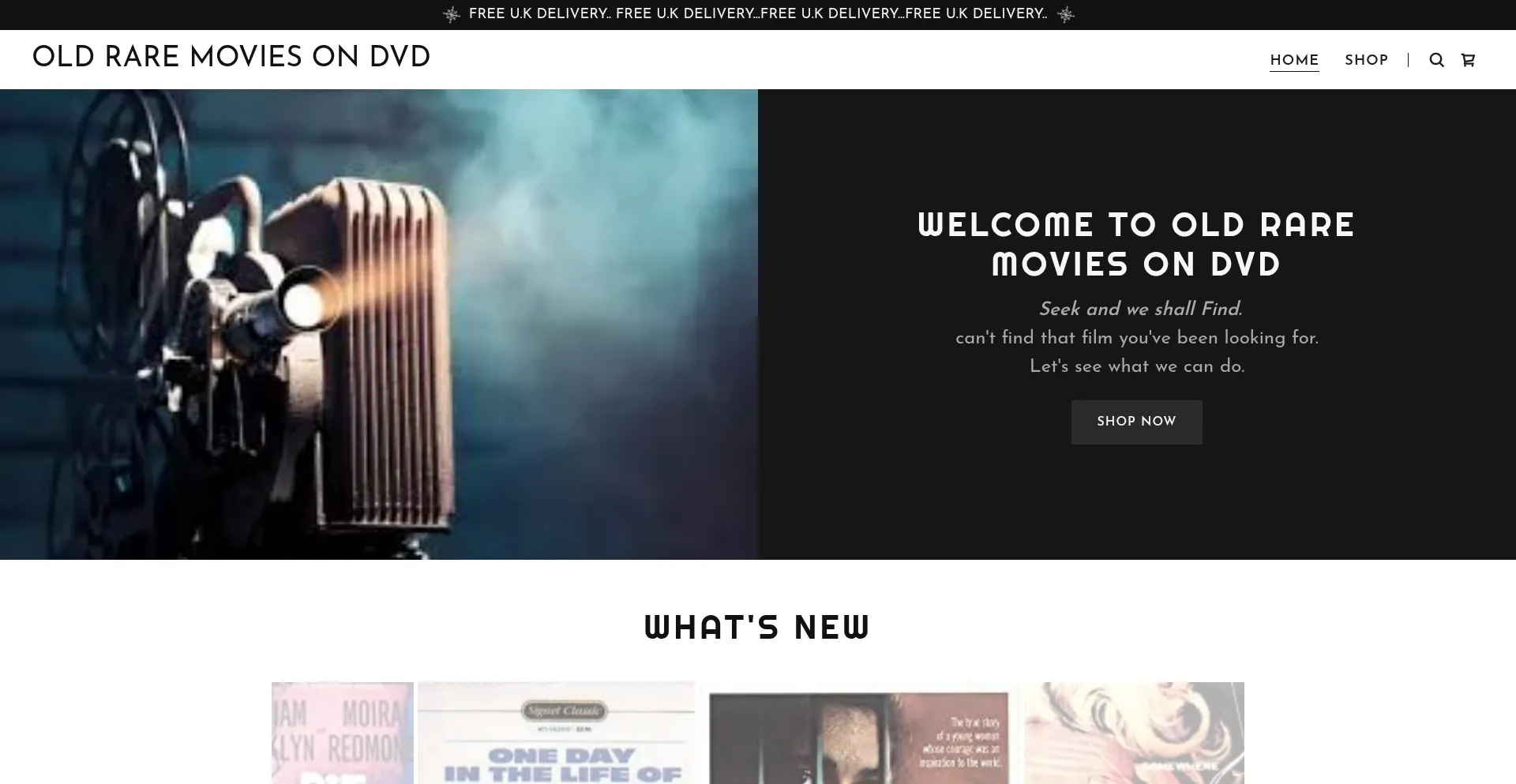 Website screenshot of Oldraremoviesondvd.com