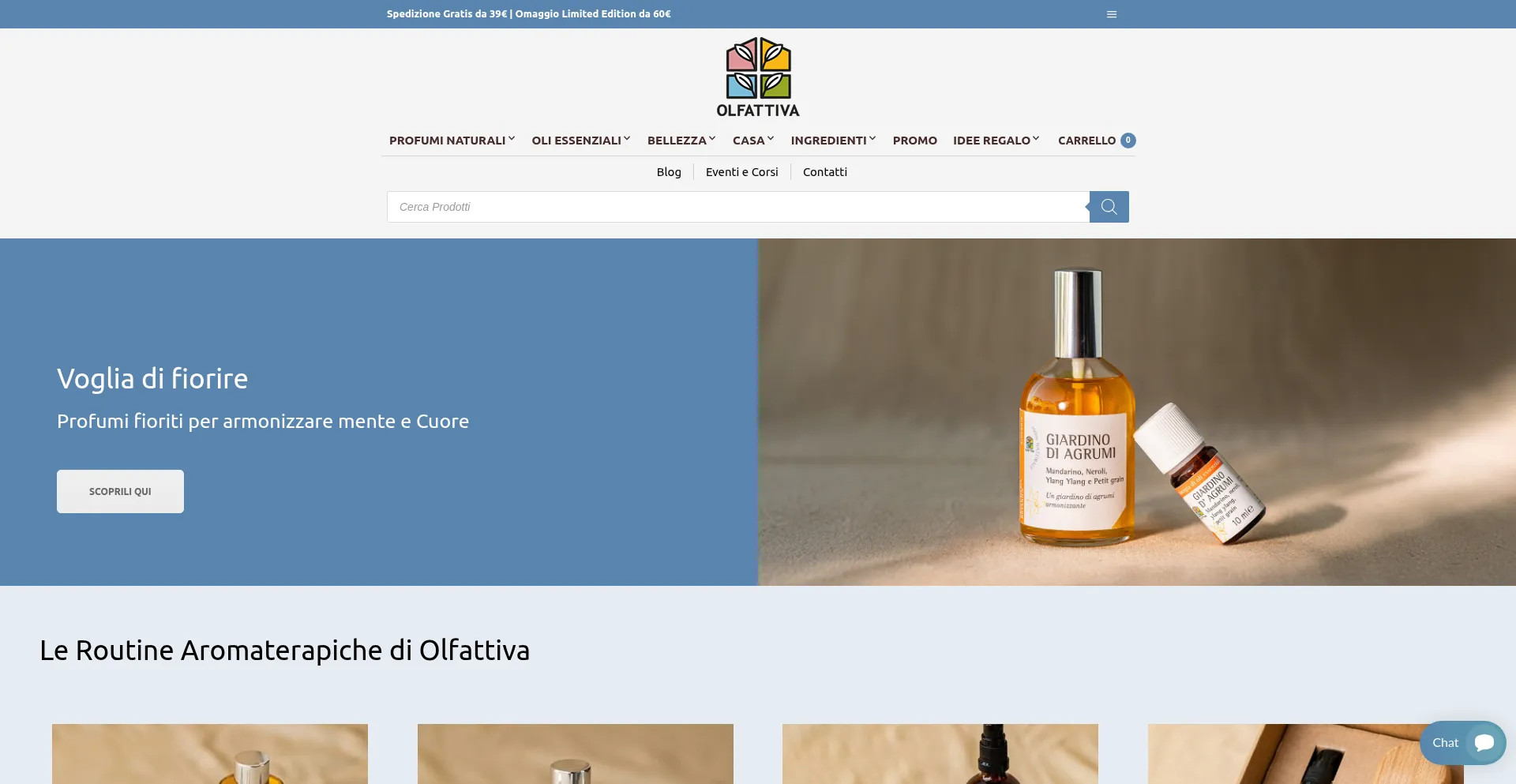 Website screenshot of Olfattiva.it