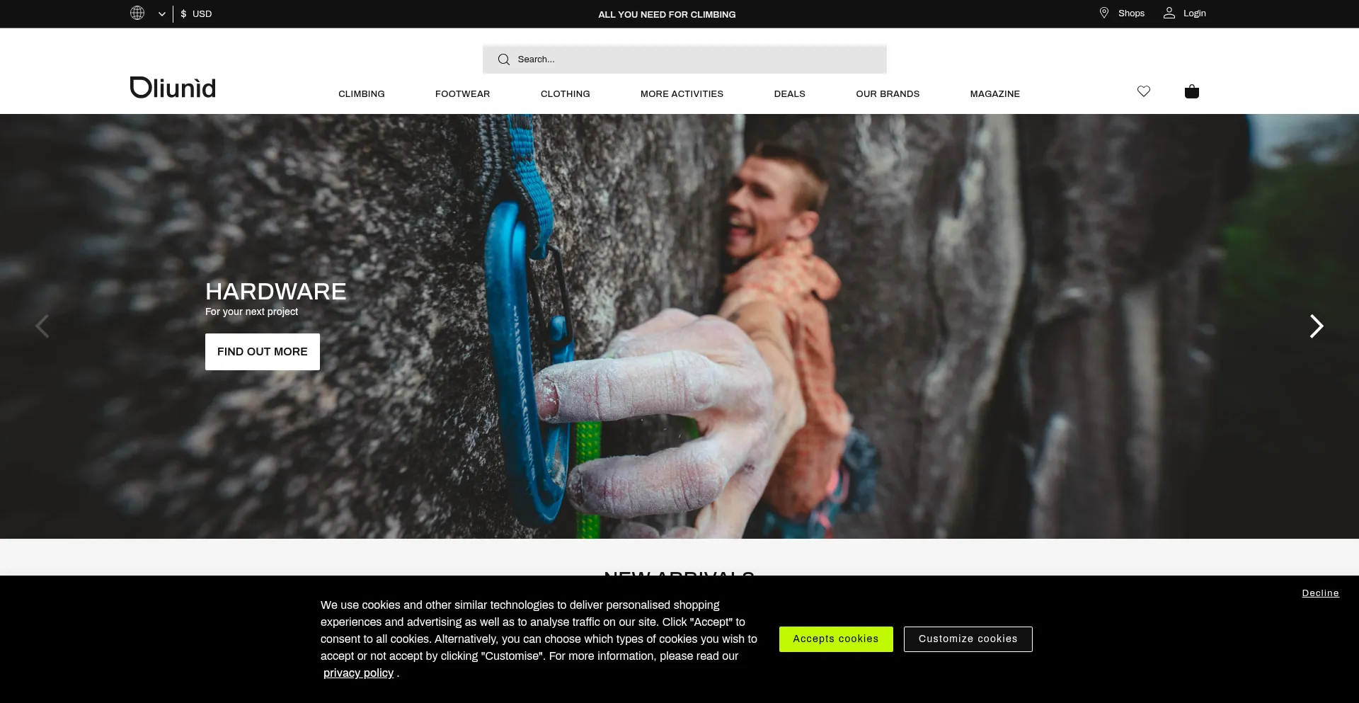 Website screenshot of Oliunid.com