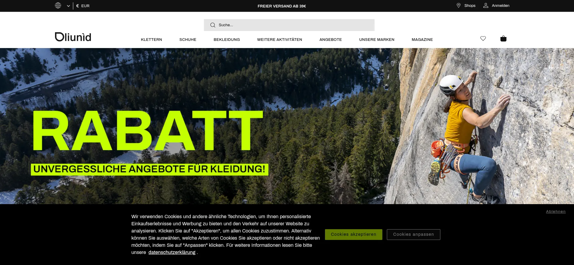 Website screenshot of Oliunid.de