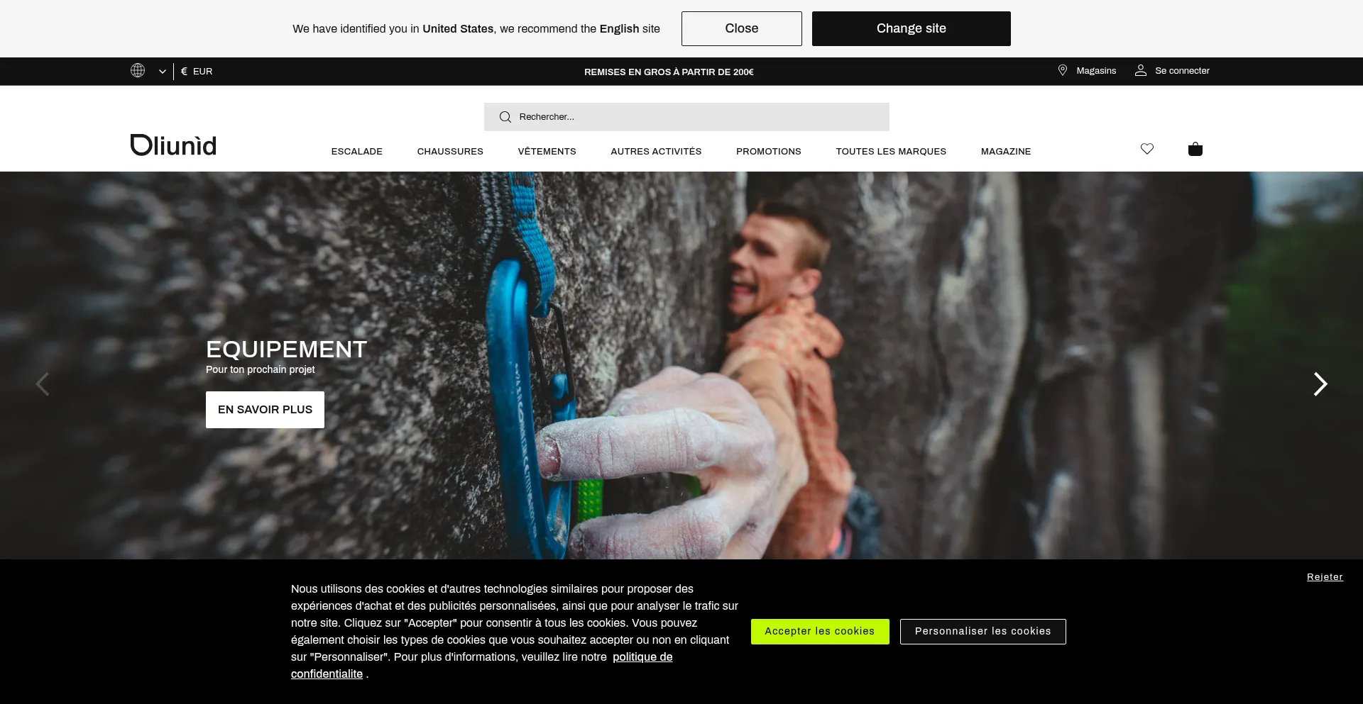 Website screenshot of Oliunid.fr