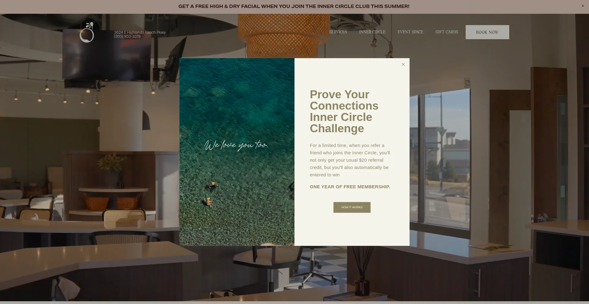 Website screenshot of Olivejuicebeautybar.com