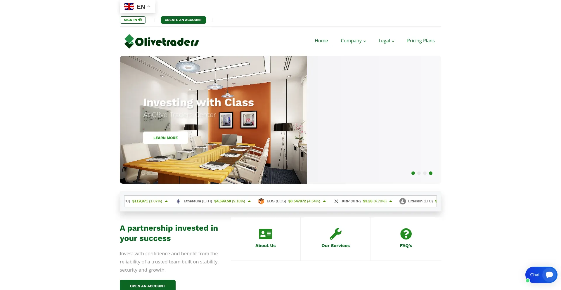 Website screenshot of Olivetraders.org