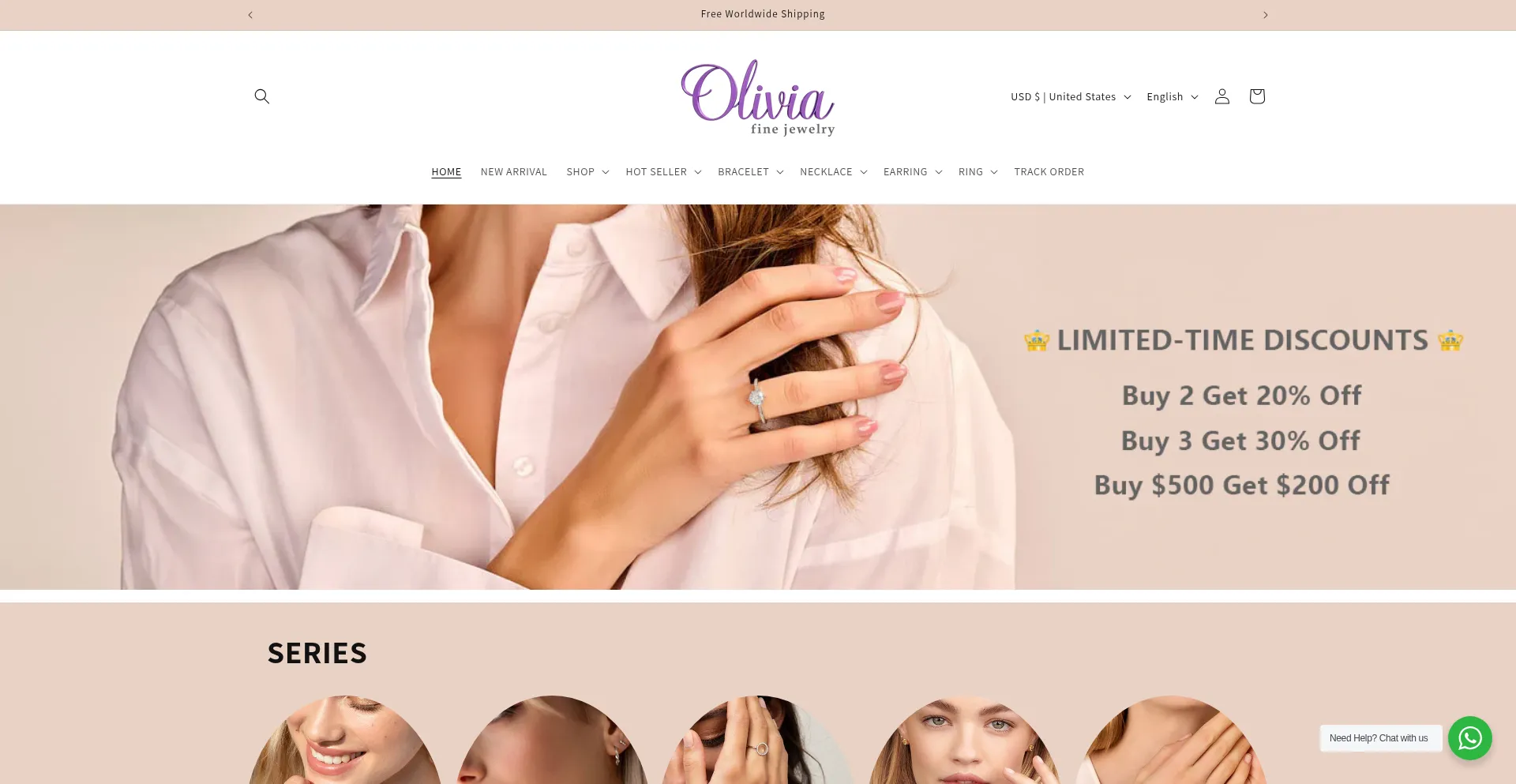 Oliviajewellry.com Screenshot