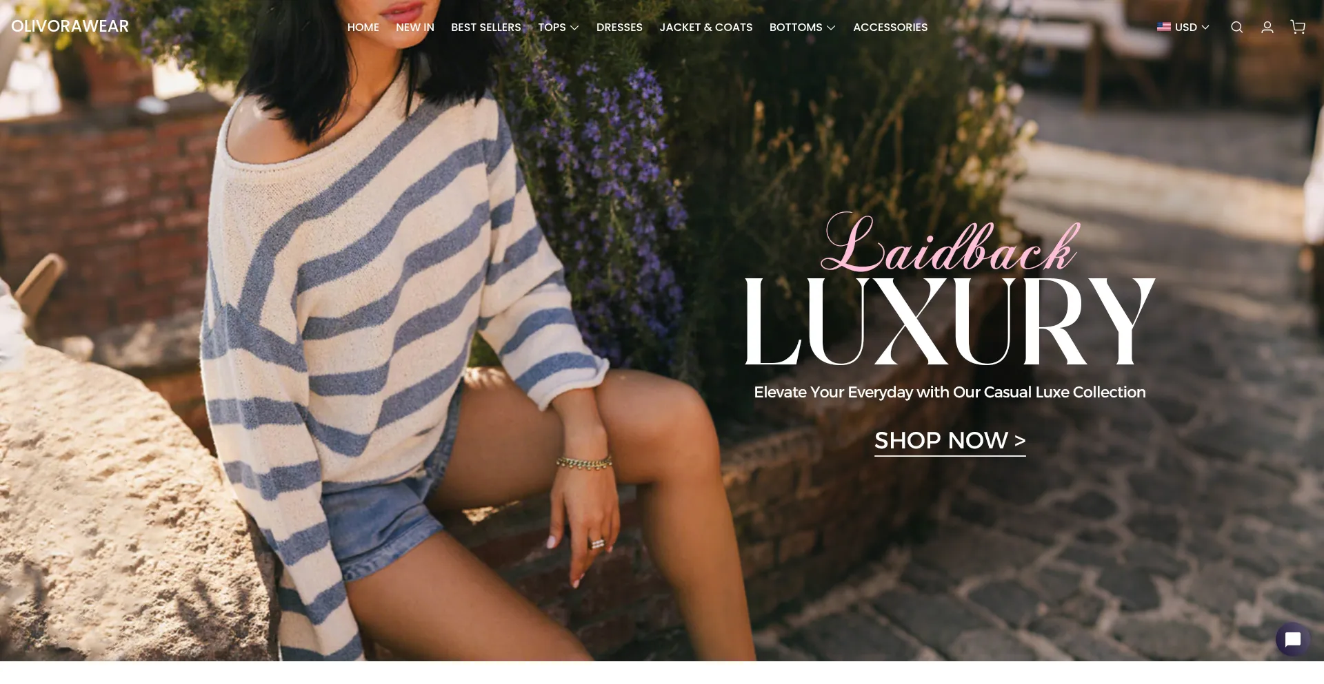 Website screenshot of Olivorawear.com