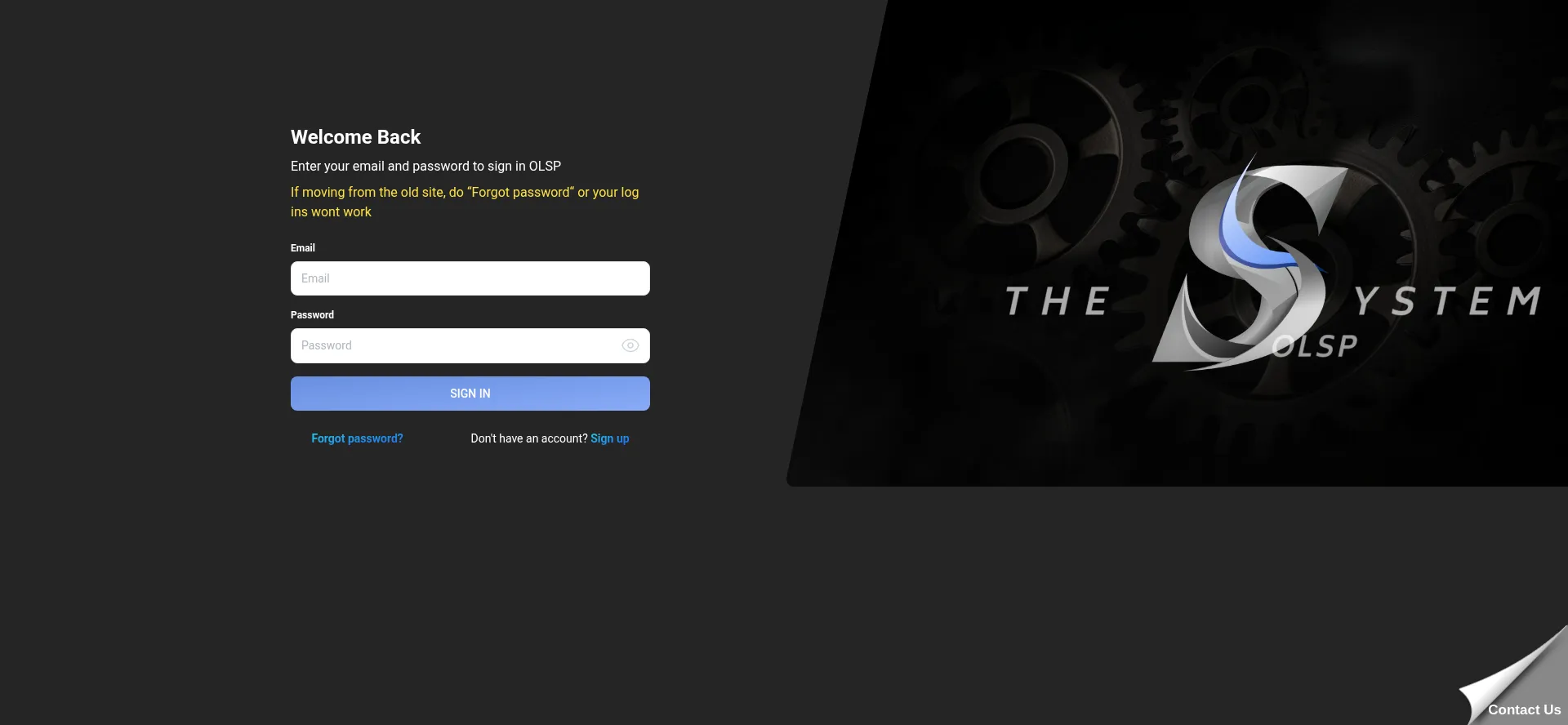 Website screenshot of Olspsystem.com
