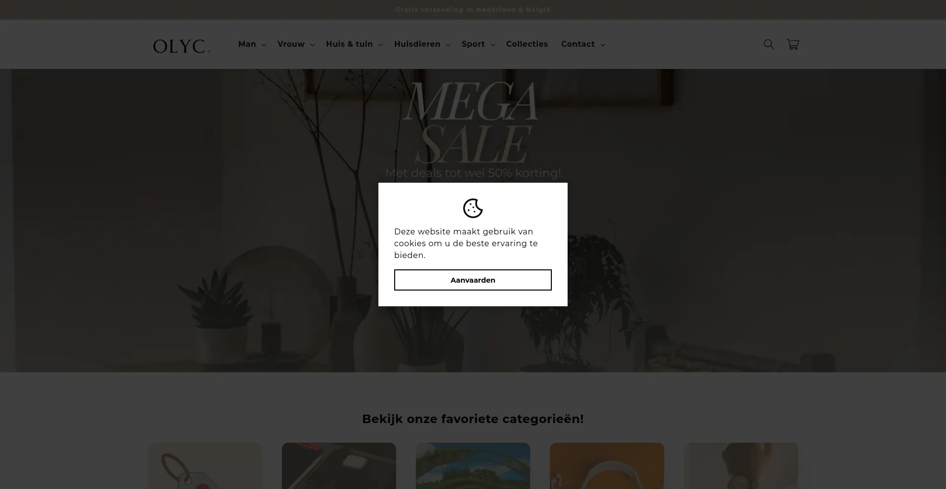Website screenshot of Olyc.nl