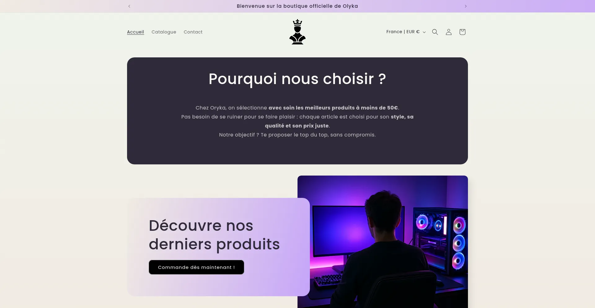 Website screenshot of Olyka.net