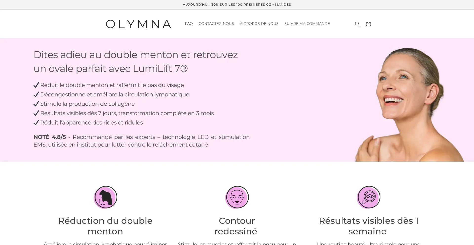 Website screenshot of Olymna.com