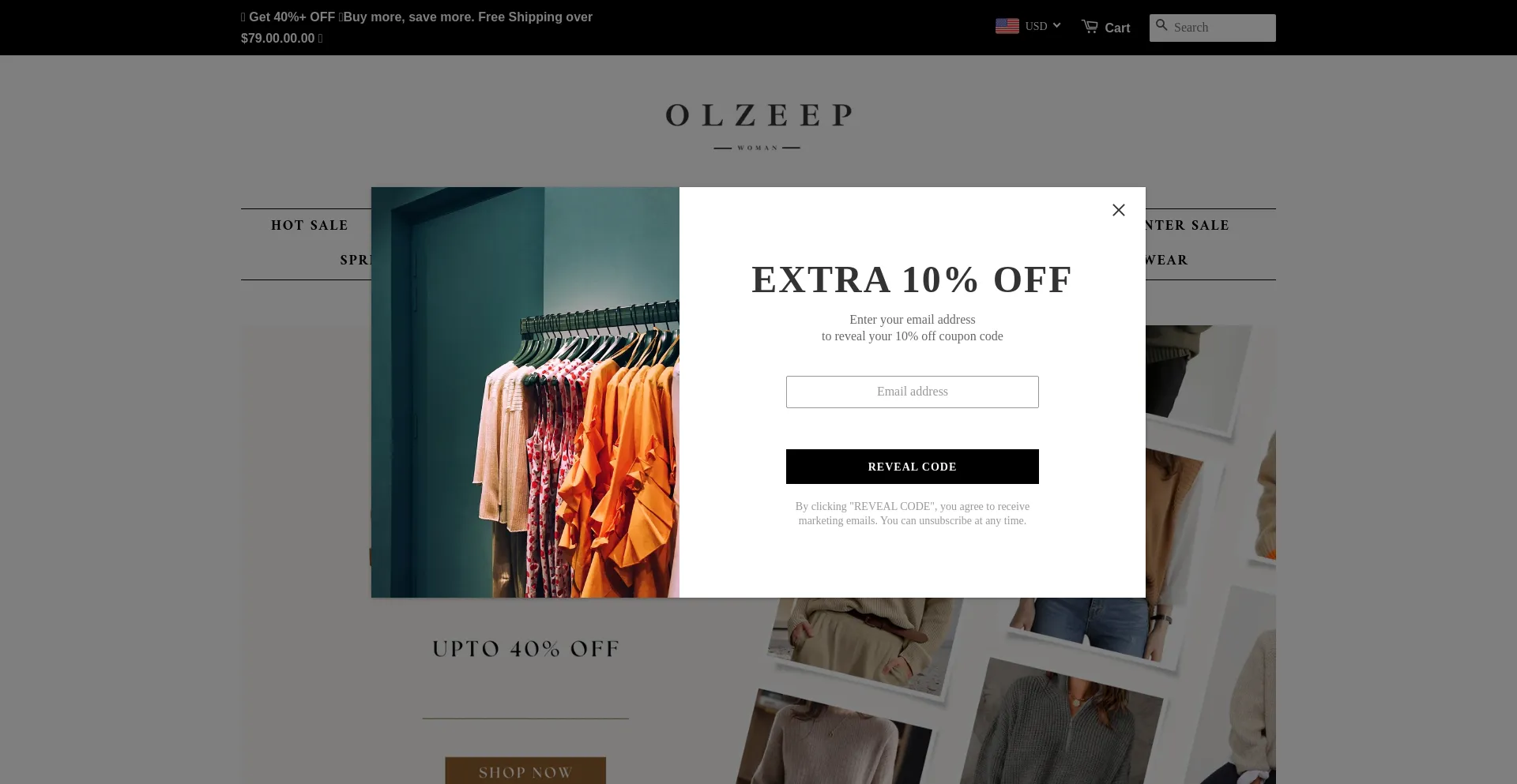 Website screenshot of Olzeep.com