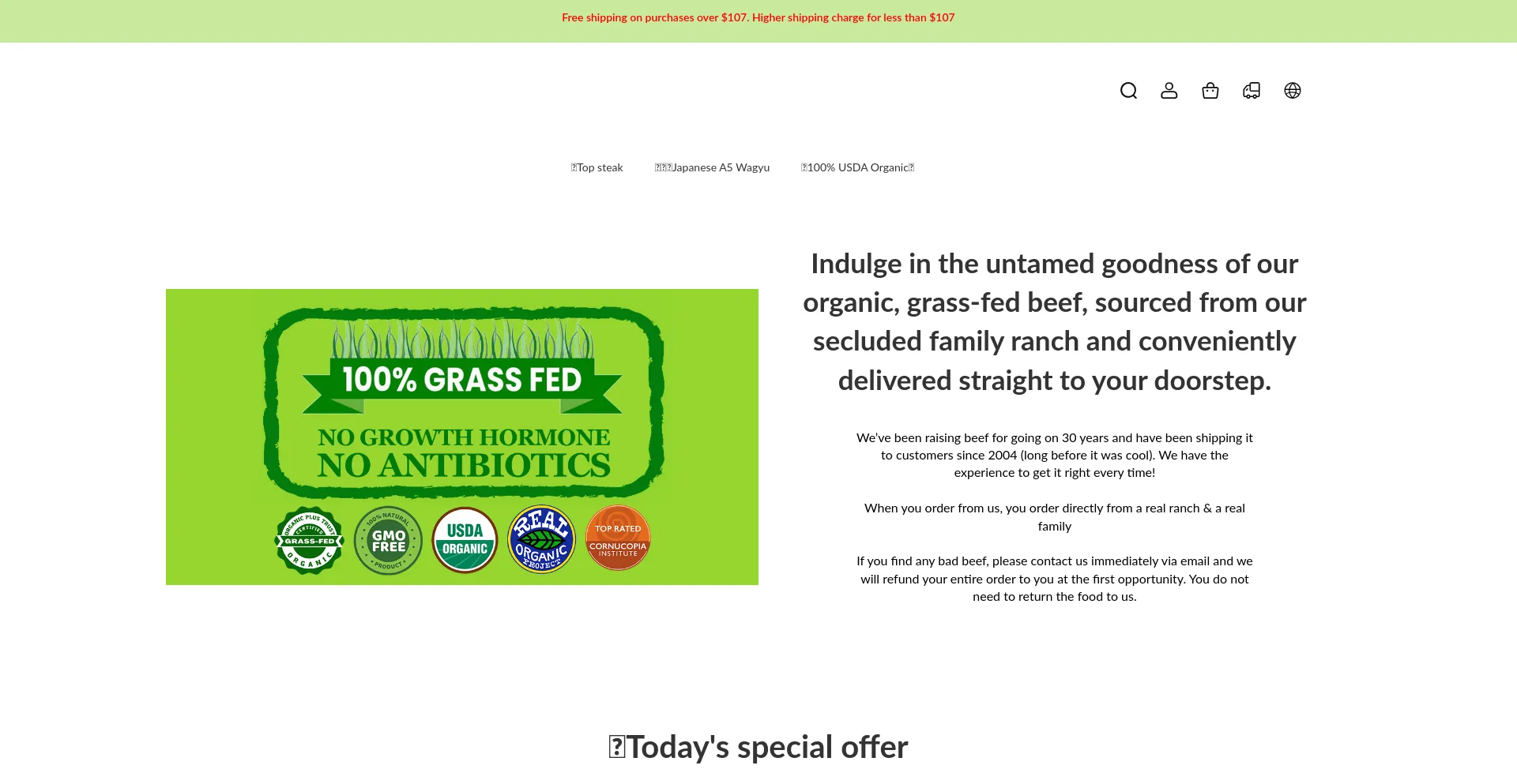Website screenshot of Omahosteaksgfb.com