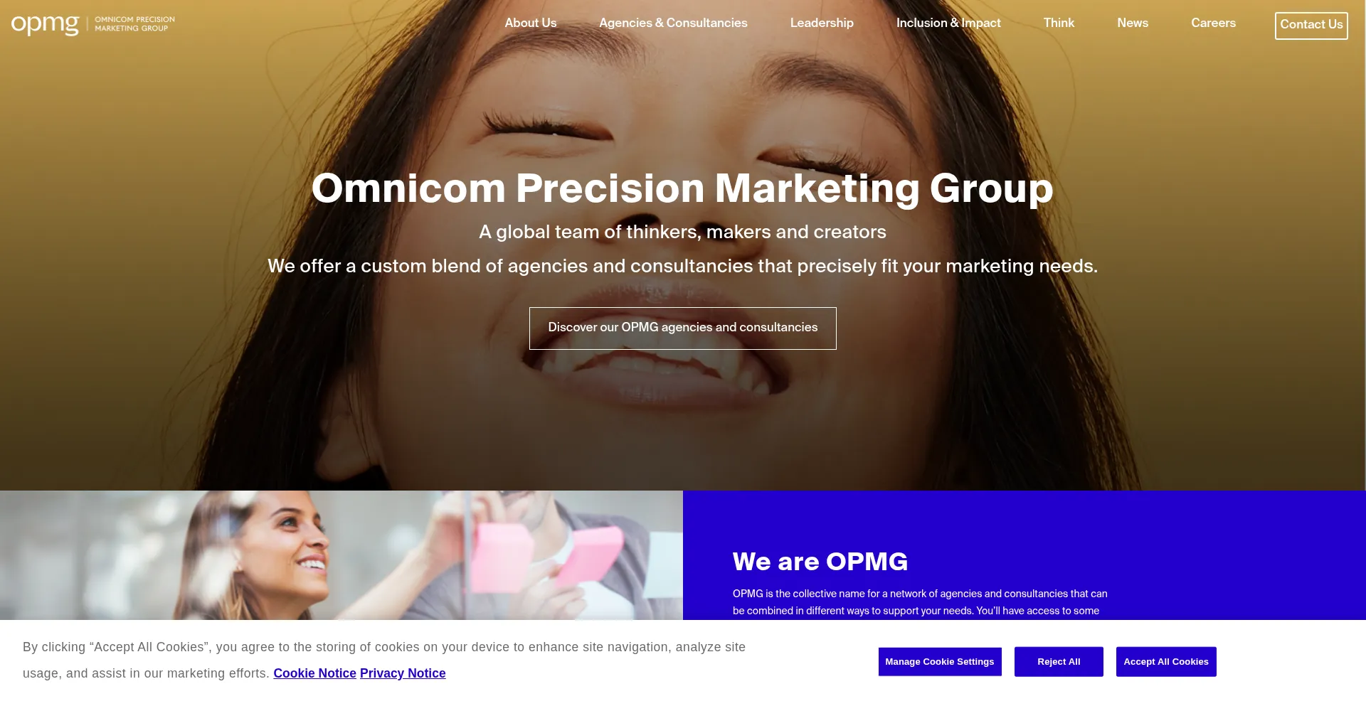 Website screenshot of Omcpmg.com