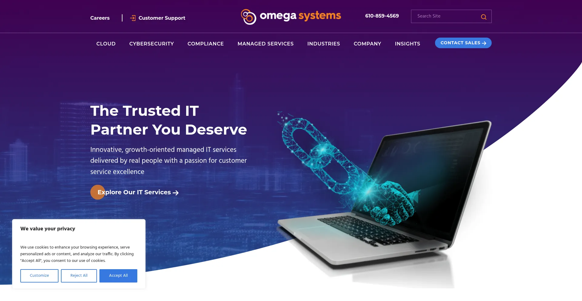Website screenshot of Omegasystemscorp.com