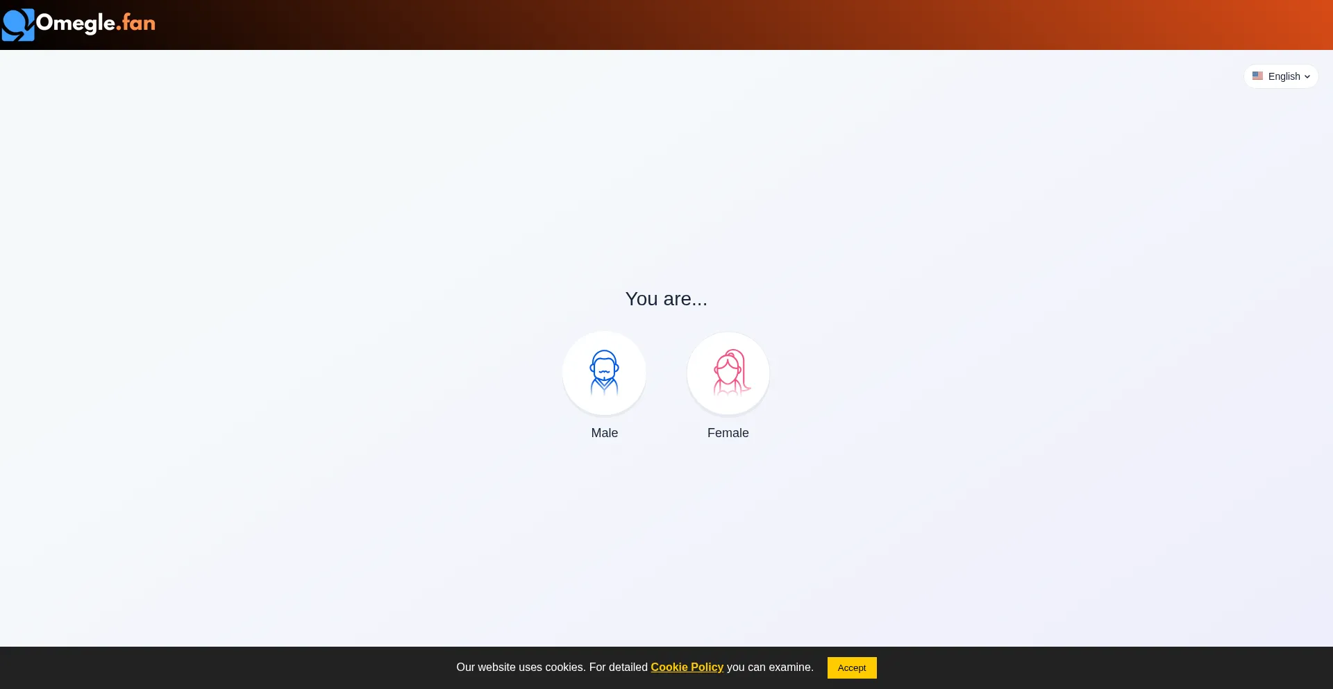 Website screenshot of Omegle.fan