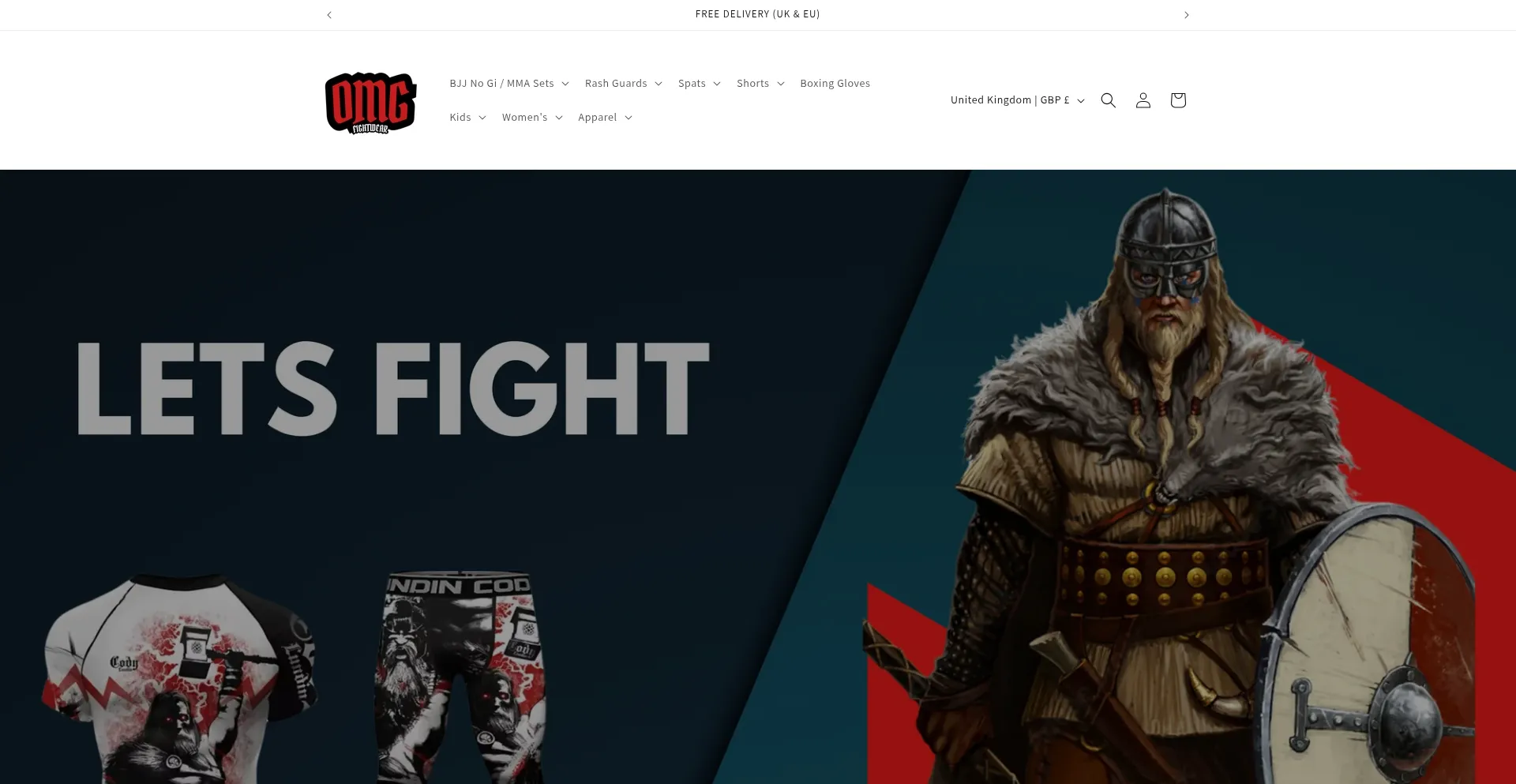 Omgfightwear.com Screenshot