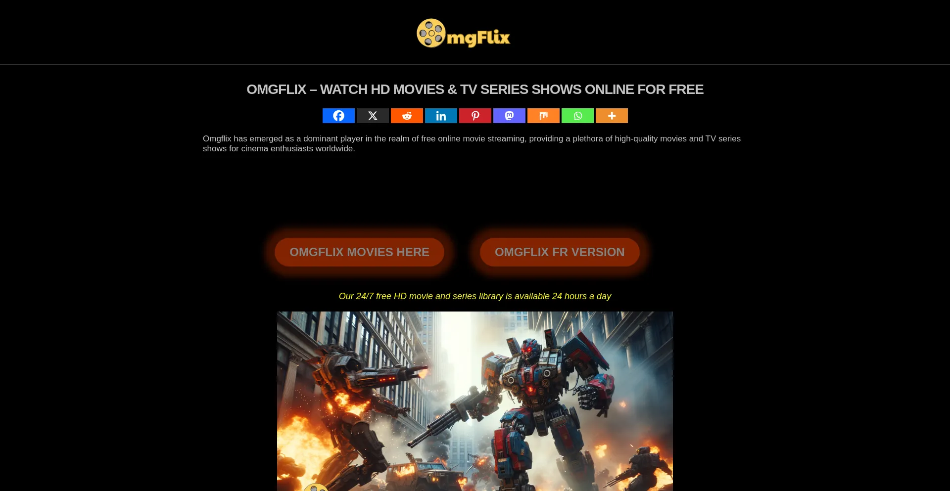 Website screenshot of Omgflix.mom