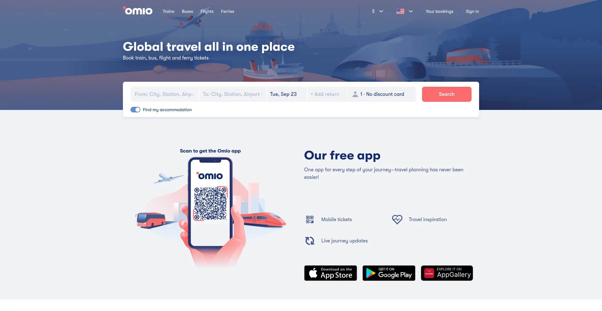 Omio.com Screenshot