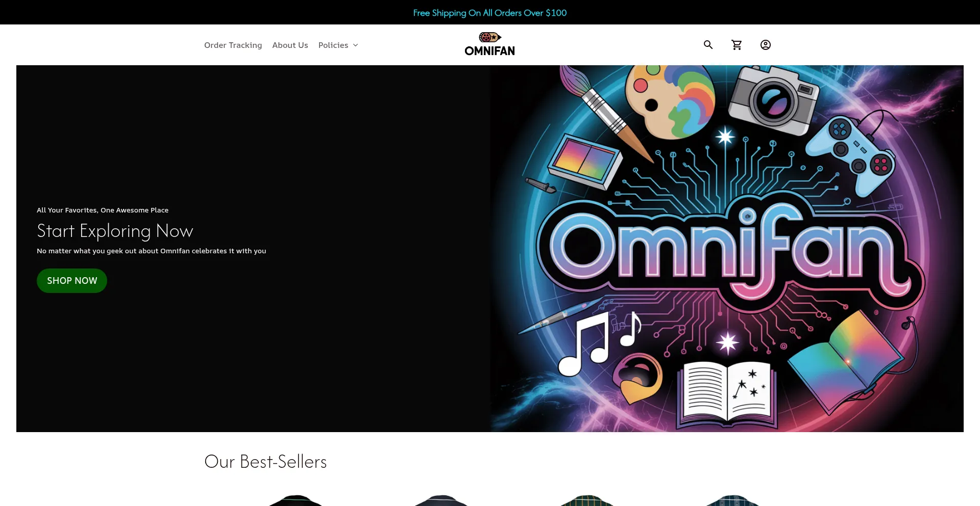 Website screenshot of Omnifan.store