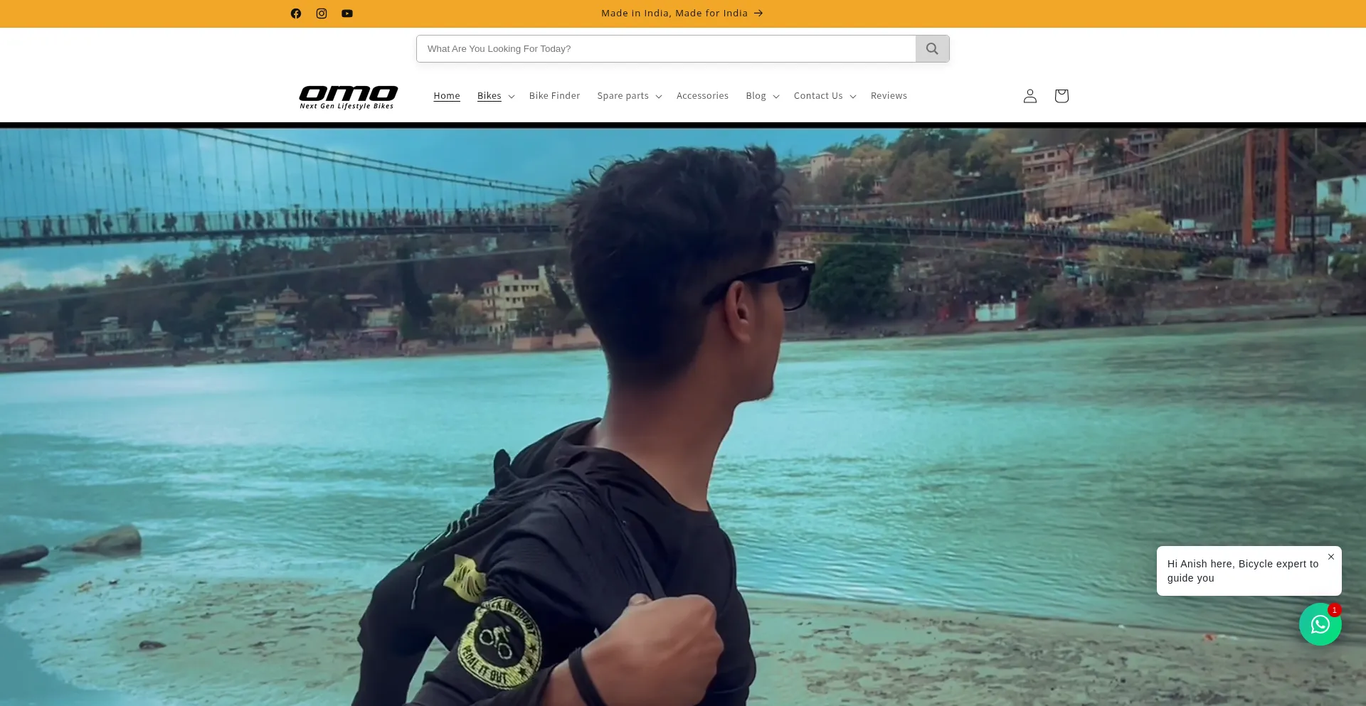 Website screenshot of Omobikes.com