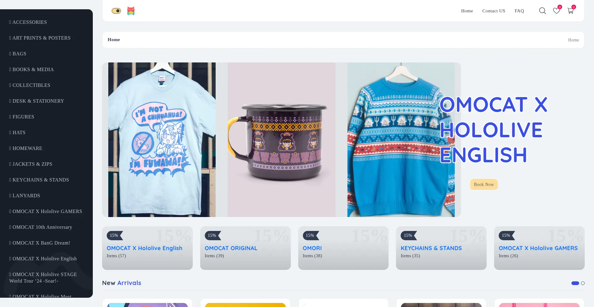 Website screenshot of Omocat-shops.shop