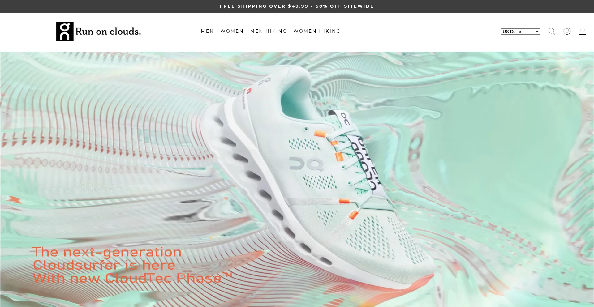 Website screenshot of On-runningshoes.com