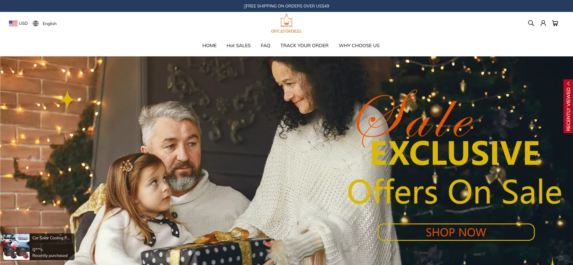 Website screenshot of Oncandforal.com