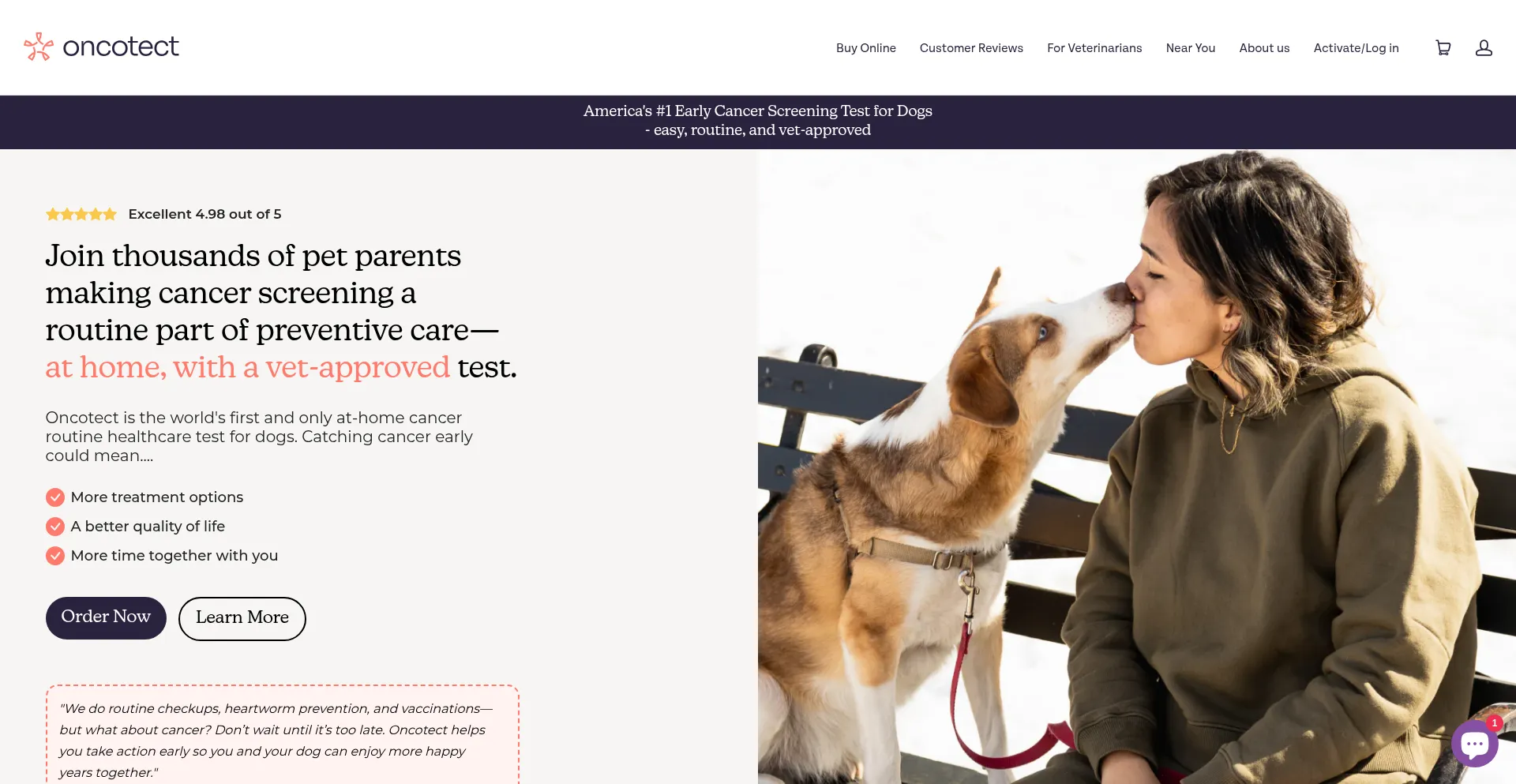 Website screenshot of Oncotect.co