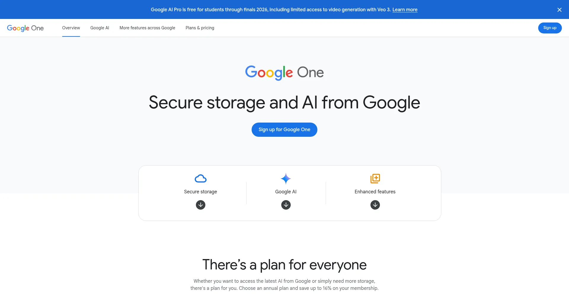 Website screenshot of One.google.com