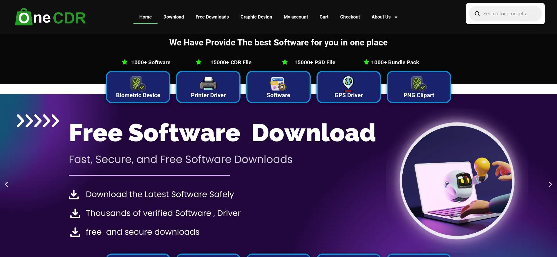 Website screenshot of Onecdr.com