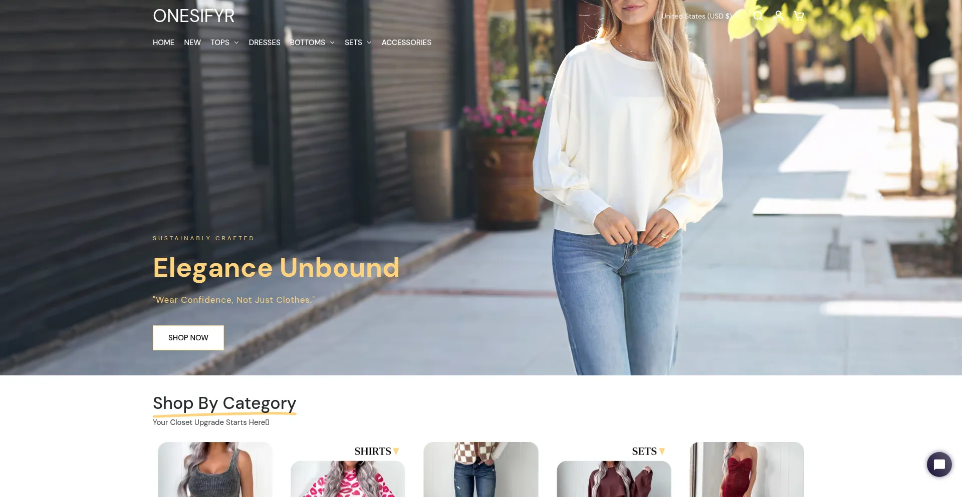 Website screenshot of Onesifyr.com