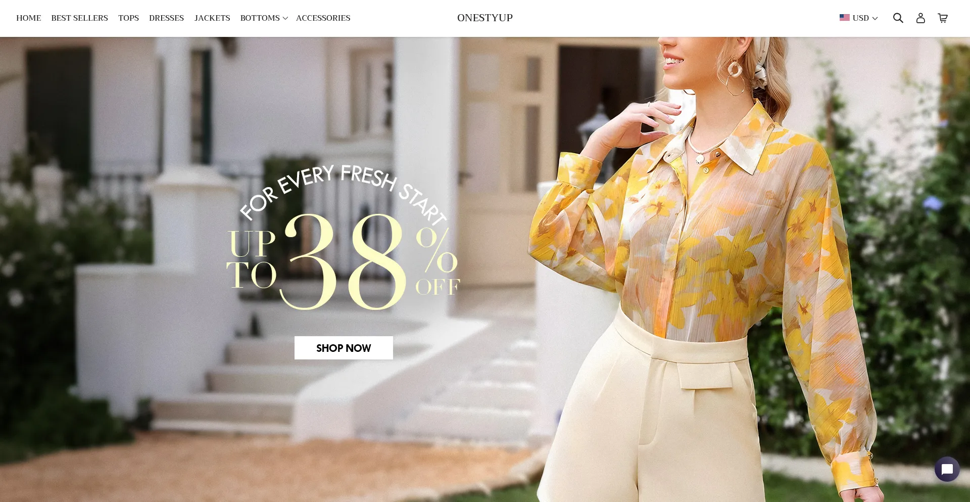 Website screenshot of Onestyup.com