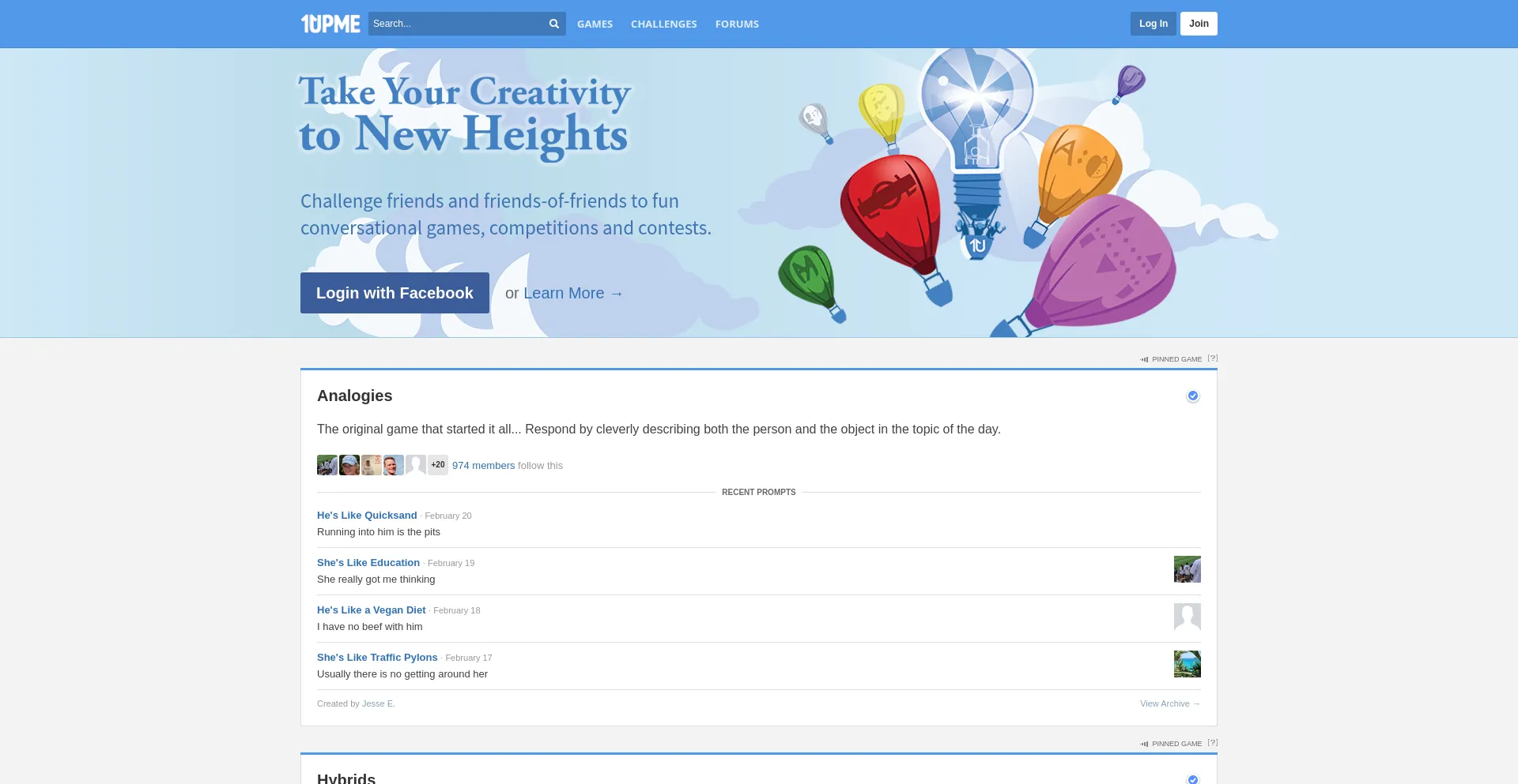Website screenshot of Oneupme.com
