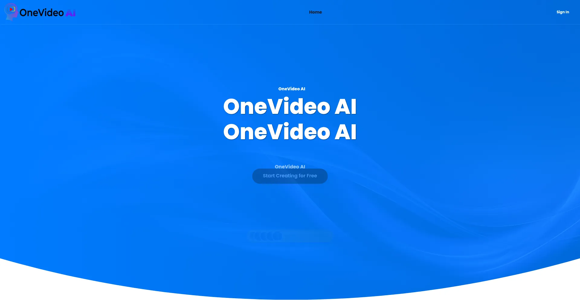 Website screenshot of Onevideoai.com