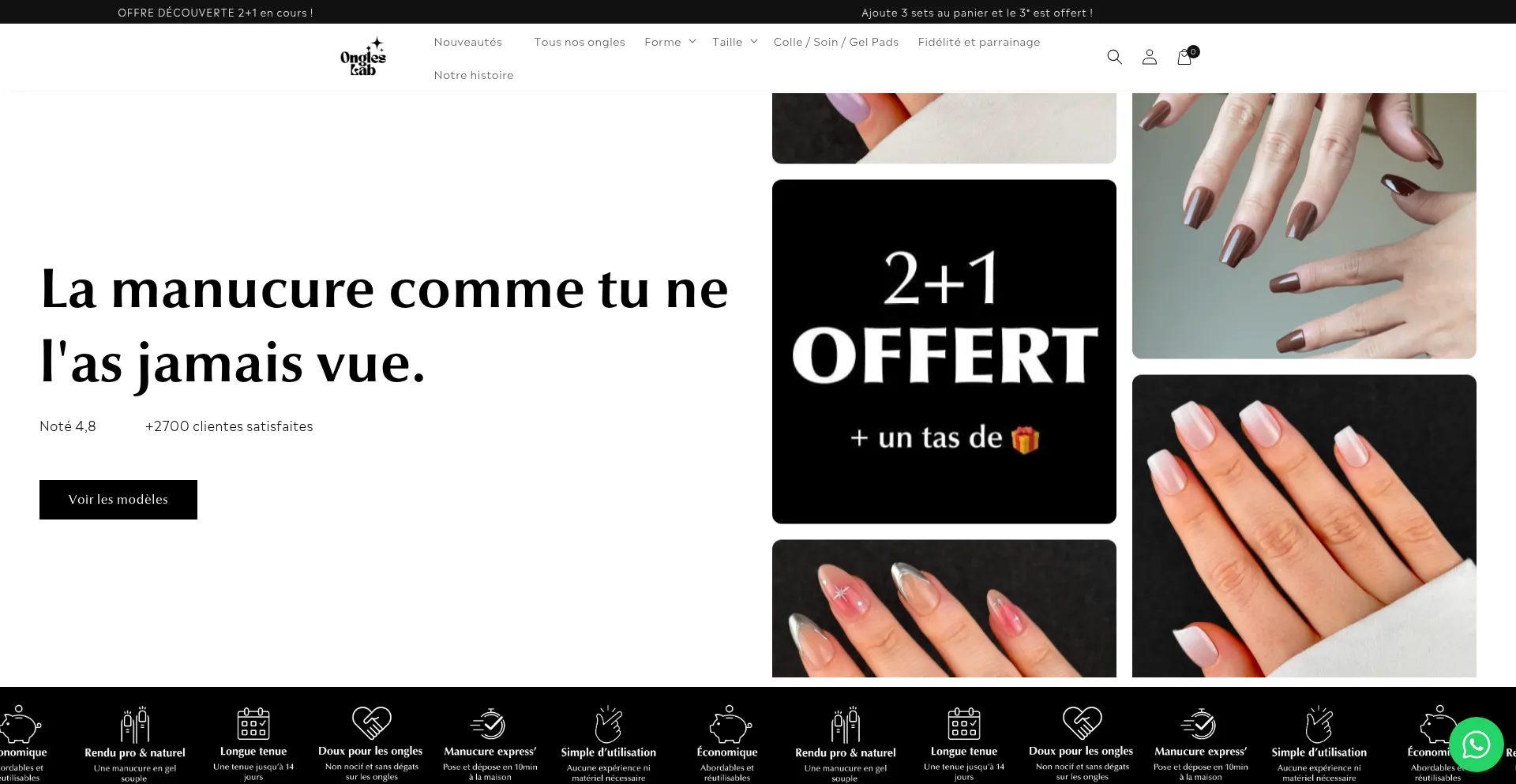 Website screenshot of Ongles-lab.fr