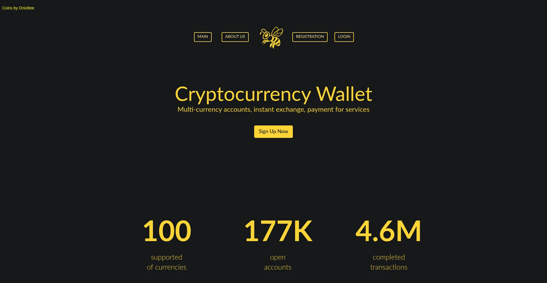 Website screenshot of Onixbee.ink