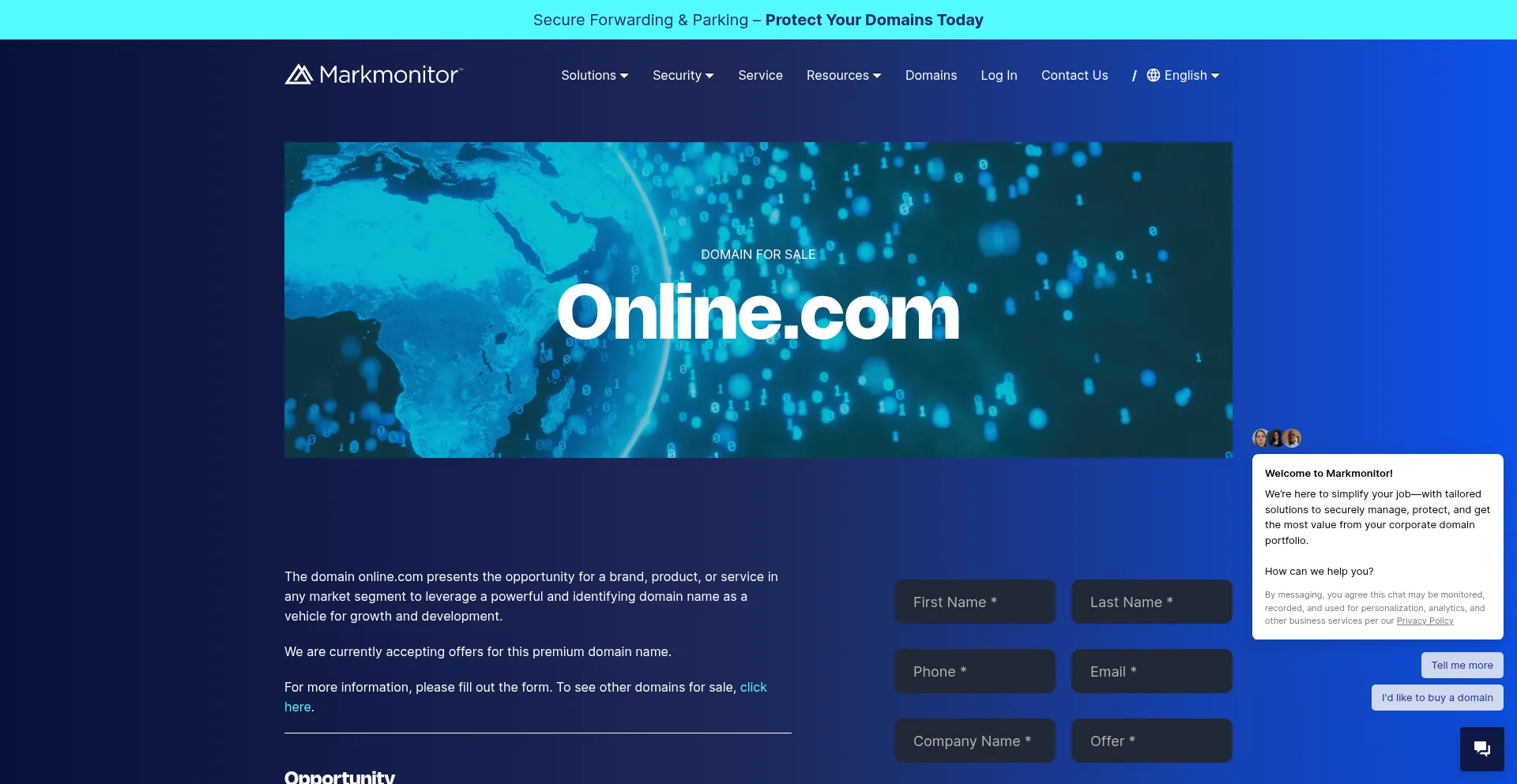 Website screenshot of Online.com