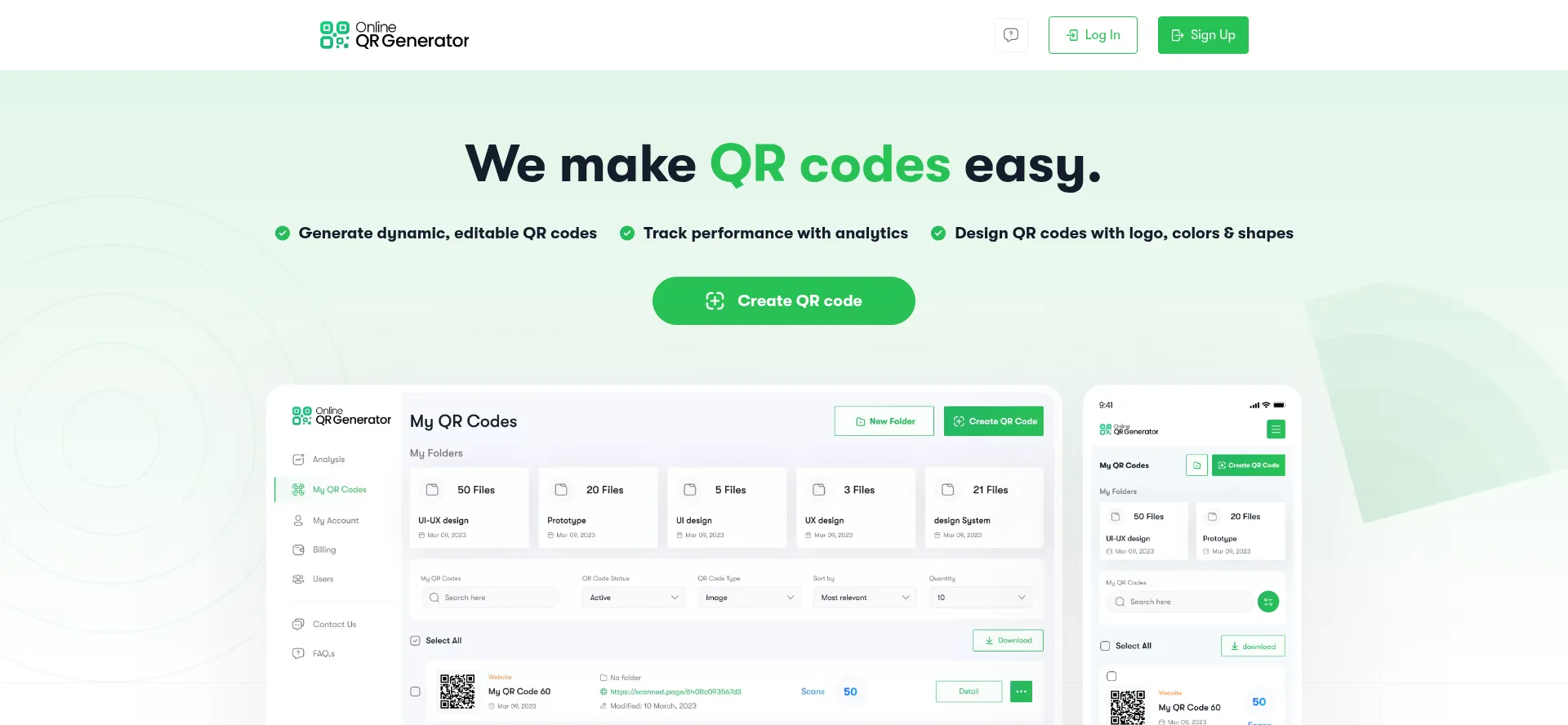 Website screenshot of Online-qr-generator.com
