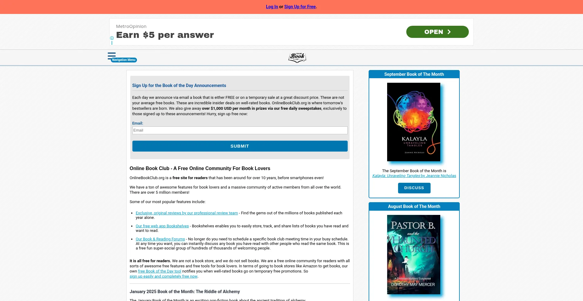 Onlinebookclub.org Screenshot