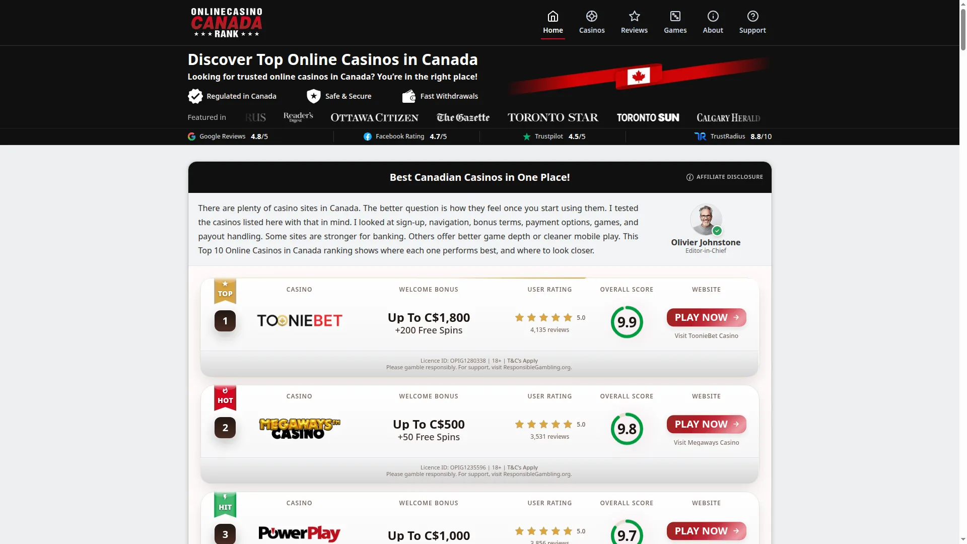 Onlinecasinocanadarank.com