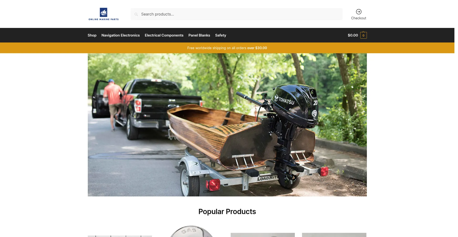 Onlinemarineparts.com Screenshot