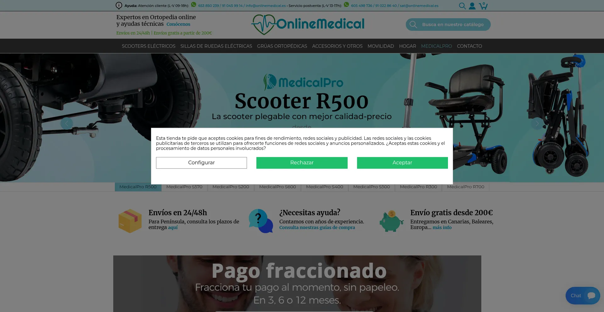 Website screenshot of Onlinemedical.es