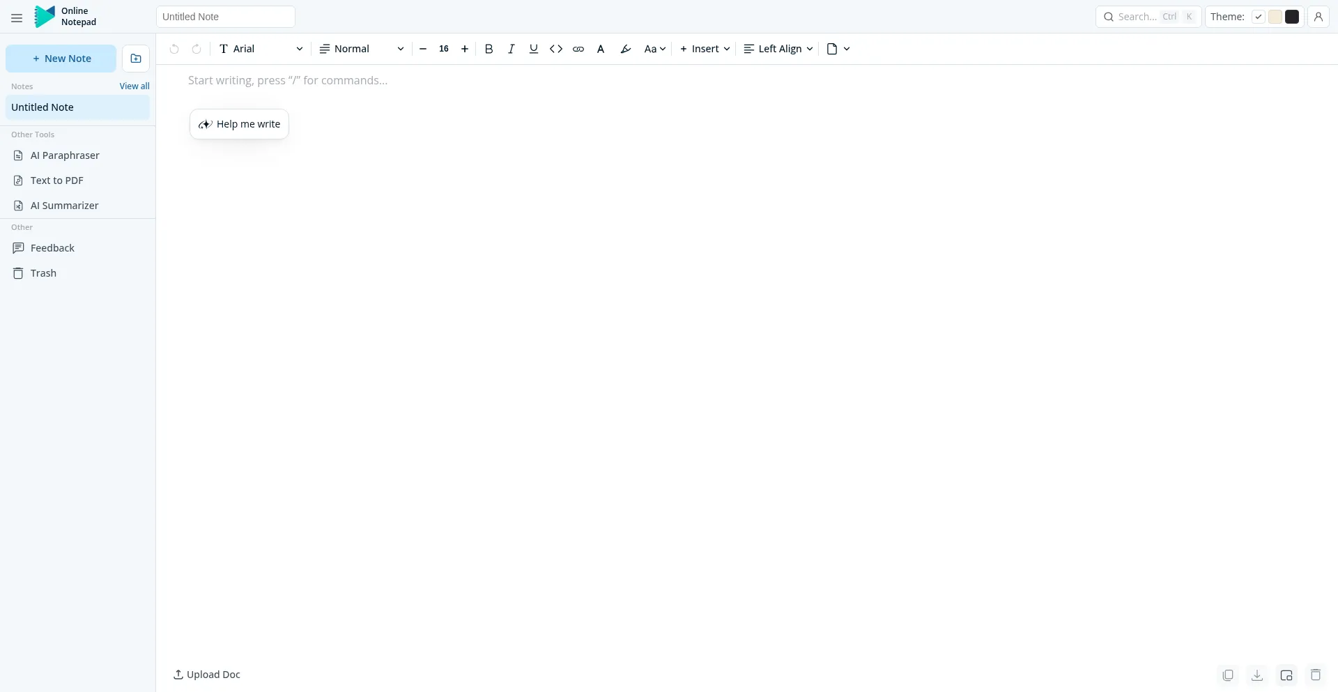 Onlinenotepad.io