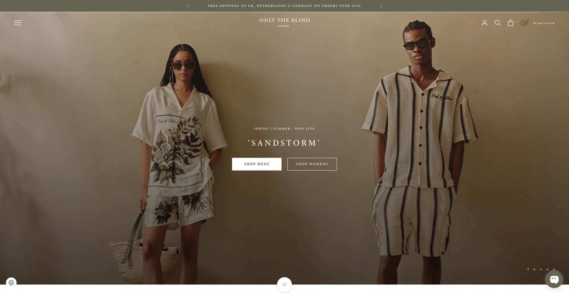 Website screenshot of Onlytheblind.com