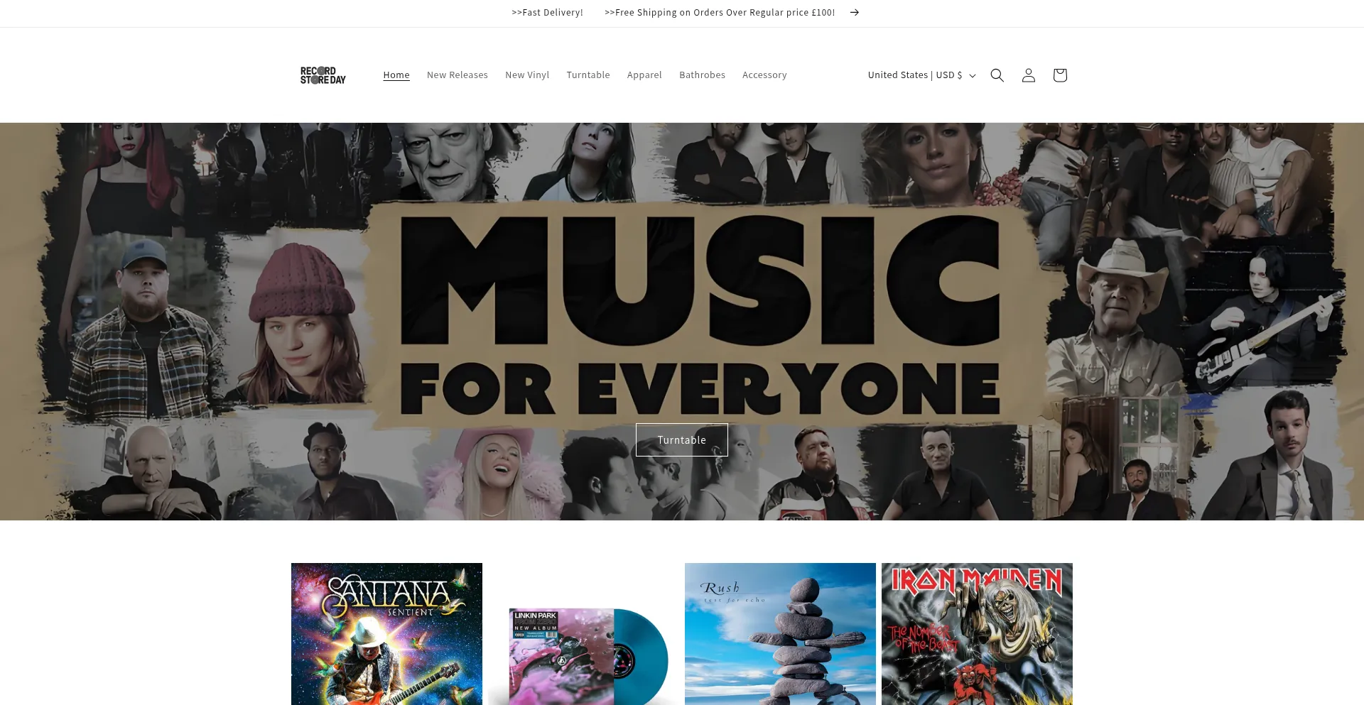 Website screenshot of Onlyvinylrecords.com