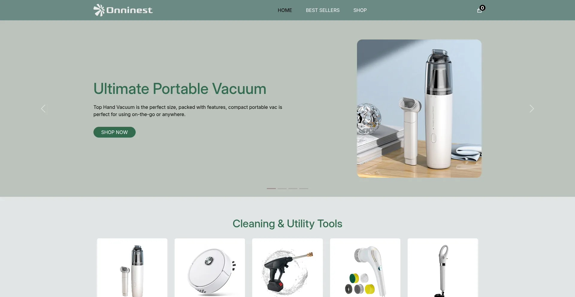 Website screenshot of Onninest.com