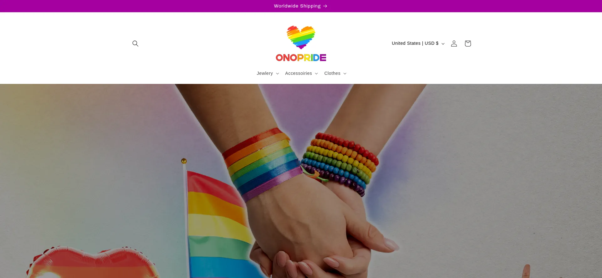 Website screenshot of Onopride.store