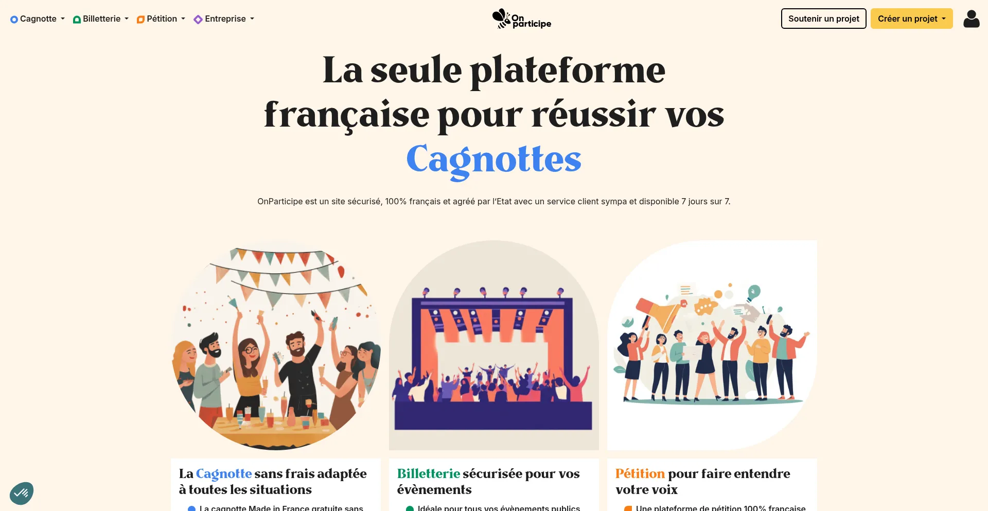 Website screenshot of Onparticipe.fr