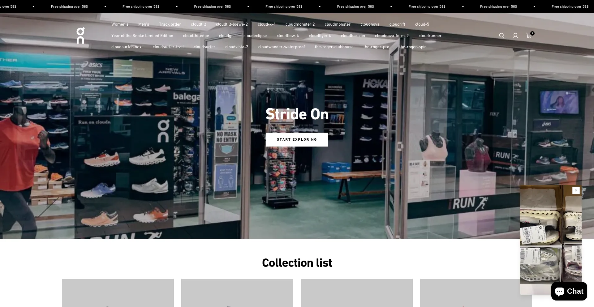 Website screenshot of Onsrunners.com