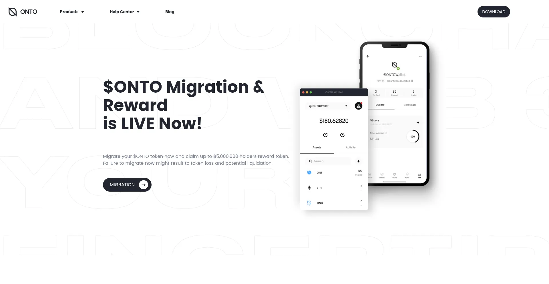Website screenshot of Ontodapp.xyz