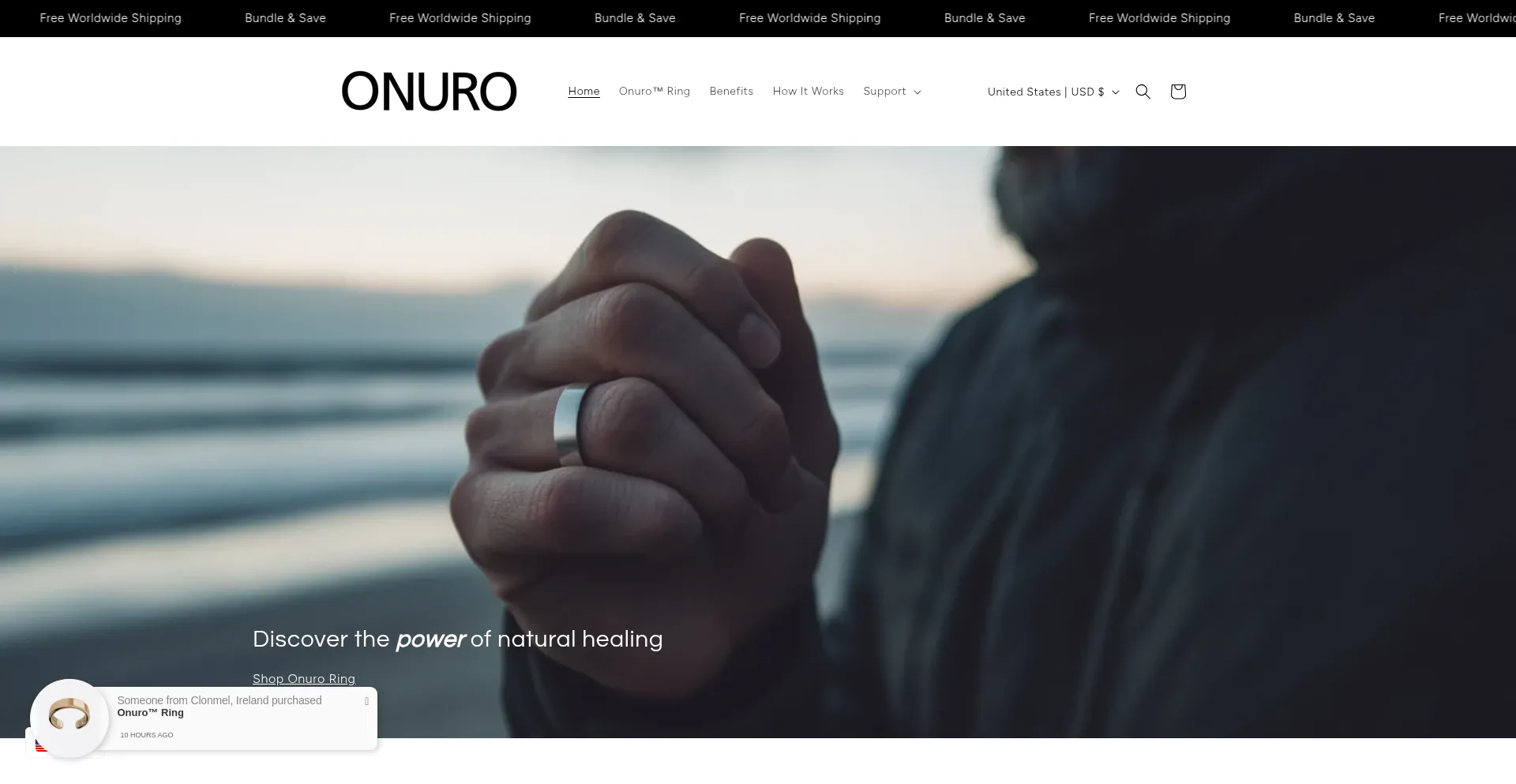 Website screenshot of Onuro.co